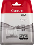 Canon PGI-520 Ink Cartridge Twin Pack Original PG520 520 Black MX870 860 3600 MX