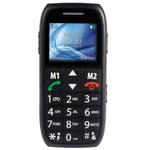Fysic FM-7500 Enkel mobiltelefon for eldre med SOS-panikkknapp svart