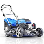 Hyundai 196cc Petrol Lawnmower, 20" 51cm 4 Stroke, Self Propelled Petrol Mower, Easy Starting with Six Cutting Heights, 70L Grass Bag & 3 Year Warranty