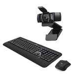 Logitech Configuration des appels vidéo professionnels , clavier et souris sans fil MK540 et C920s, appels vidéo HD 1080p, webcam avec mise au point automatique, PC/Mac/ordinateur portable/Macbook