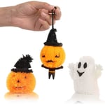Mjuka leksaker LED-kläm-bollar, söta pumpa-spöken mjuka leksaker stress-avlastande klämleksaker presenter till barn festpåse trick or treat