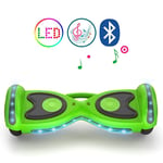 QINGMM Hoverboard,Self Balancing Car with LED Flash Lights Wheels And Bluetooth Speaker,Smartphone Control Electric Scooters,for Kids Adult,green