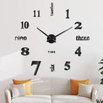 Groofoo - Horloge Murale Design Moderne - Horloge Murale 60cm-120cm - Silencieuse diy Home Office Htel Décoration (noir)