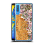 Head Case Designs Official Monika Strigel Succulent Rose My Garden Gold Clear Hybrid Liquid Glitter Compatible for Samsung Galaxy A7 (2018)