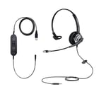 3.5 to USB Computer PC Headset with Noise Cancelling Mic Monaural Cell Phone Headphone for iPad Tablet Laptop Mac Skype Chat Teams Zoom,iPhone Samsung Galaxy Huawei HTC LG ZTE Mi