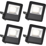 4 PACK Outdoor IP65 LED Floodlight - 50W Cool White LED - Angled Wall Bracket