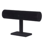 T Bar Velvet Hårband Pannbandshållare Retail Shop Display Stand dark black