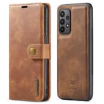 DG.MING Samsung Galaxy A23 Plånboksfodral med avtagbart skal, Cognac