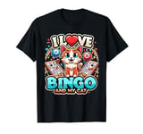 I Love Bingo And My Cat Bingo Player Group Matching Women T-Shirt