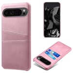 SKALO Google Pixel 9 Pro XL PU Läder Skal med Korthållare/Plånbok - Roséguld Rosa guld