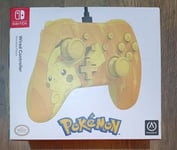 Nintendo Switch Wired Pikachu Officially Licensed Yellow Controller - New