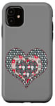Coque pour iPhone 11 Motif Père Noël, flocons de neige et bonhomme de neige en forme de cœur