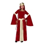 Kostume til børn Middelalder dame Rød 5-6 år