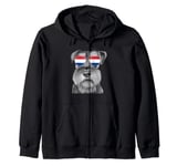 Miniature Schnauzer Dog Netherlands Flag Sunglasses Zip Hoodie