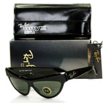 Ray-Ban 1983 Vintage Sunglasses Bausch & Lomb Onyx Hipster Black G15 Green W0807