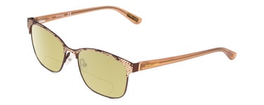 Guess by Marciano GM0318 Lady Polarized BIFOCAL Sunglasses Snake Skin Brown 52mm