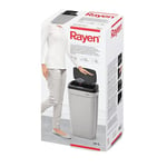Rayen - Poubelle automatique avec capteur d’ouverture - Seau de cuisine - Capteurs infrarouges - Prolipopilène - Couvercle amovible - Gris/Noir - 30 L - 63,5 x 33,5 x 25 cm