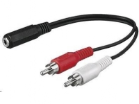 Cable PremiumCord Jack 3.5mm - RCA (Cinch) x2 1.5m black (kjackcinb2)