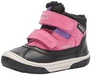 Geox Baby B Omar Girl WPF Ankle Boot, Black Fuchsia, 6 UK Child