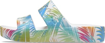 Crocs Baya Sandales à plateforme pour femme Imprimé tropical, Blanc/multicolore, 37.5 EU