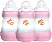 MAM Easy Start Self Sterilising Anti-Colic Baby Bottle 3 Pack (3 x160 ml) with 
