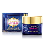 NIVEA Luminous 630 Soin de nuit (1 x 50 ml), Crème de nuit anti taches pigmentaires, Soin visage nuit anti-âge perfecteur de teint pour femme
