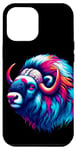 iPhone 15 Pro Max Cool Musk Ox Graphic Spirit Animal Illustration Tie Dye Art Case
