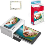 Agfa Photo Pack Imprimante Realipix Moments+Cartouches Et Papiers 40 Photos+Joli Cadre Magnétique-Impression Bluetooth Photo 10X15 Cm,Ios Et Android,4Pass Sublimation Thermique-Blanc