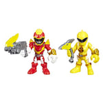 Power Rangers Playskool Heroes 2-Pack, Red Ranger and Yellow Ranger 3-inch Action Figures, Collectible Toys for Kids Ages 3 and Up