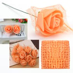 144Pcs Orange Artificial Flower Roses,2cm Mini Foam Roses for Crafts Flowers for Valentine's day Party Decorative Wedding Bouquets Artificial Flower Garland Home Display Small Artificial Flowers