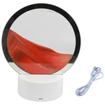 Lampe de Paysage de Sable rvb à led Veilleuse D'Art de Sable Mobile avec LumièRe de Sablier 7 Couleurs DéCoration D'Affichage en Mer Profonde 3D Rouge