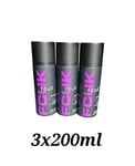 3x FCUK  Body Spray VINTAGE 200ml  Mens Deodorising