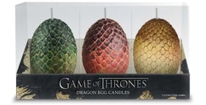 GAME OF THRONES - SCULPTED DRAGON EGG CANDLES   SET OF 3 - New MERCHAN - J245z