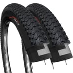 Fincci Pair 26 x 2.125 Bike Tyres 57-559 Foldable 26 inch Mountain Bike Tyre for MTB Hybrid City Bike Bicycle Cycle (Pack of 2)