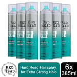 Bed Head by TIGI Hard Head Hairspray for Extra Strong Hold 385ml, 6 Pack