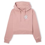 Disney Aristocats Marie I'm A Lady Women's Cropped Hoodie - Dusty Pink - XL - Dusty pink