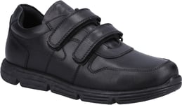 Hush Puppies Boys Shoes School Lucas Snr Leather Touch Fastening black UK Size 3