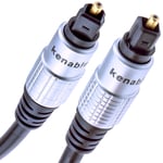 Pure Optical Fibre TOSlink 6mm Audio Cable for Soundbar/Gaming/TV/Cinema Room 2m
