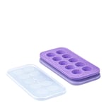 Souper Cubes - Matoppbevaring og lokk i silikon cookie tray 10x25 ml 2 stk lilla