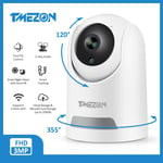 TMEZON 3MP Wireless Camera WIFI Indoor CCTV HD PTZ Smart Home Security IR Night