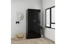 Be Basic Garderobe svart 82,5x51,5x180 cm sponplate - Svart