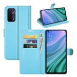 Oppo OPPO A54 5G PU Wallet Case LightBlue