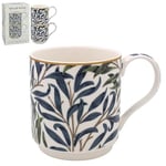 The Leonardo Collection Lesser & Pavey Set of 2 Stackable Mugs | British Designed Stacking Mugs For All Kitchens | Stacking Mugs For Modern Kitchens With Lovely Designs - William Morris