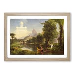 Big Box Art Thomas Cole The Ages of Life Youth Framed Wall Art Picture Print Ready to Hang, Oak A2 (62 x 45 cm)