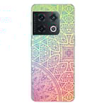 Tryckt silikonfodral kompatibelt OnePlus 10 Pro 5G Mandala Pastell Transparent