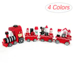 Christmas Wooden Little Decoration Train Home Decor Ornaments Mu Red & White