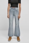Urban Classics Jeans med vidd nertill och hög midja dam (28,Svart tvättat)