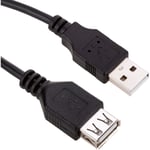 BeMatik - Câble rallonge USB 2.0 1 m Type-A Mâle à Femelle