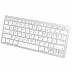White Thin Wireless Bluetooth Keyboard For Highscreen Omega Prime Mini