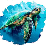 RUGST Paint by Numbers DIY Oil Painting kit Green Turtle 40x50cm Modern Pop Hand Digital Painting oil Tablet Adults and Kids Beginner Gift Kits Pre-Printed Canvas Colorful Wall Art Home Decor T5942